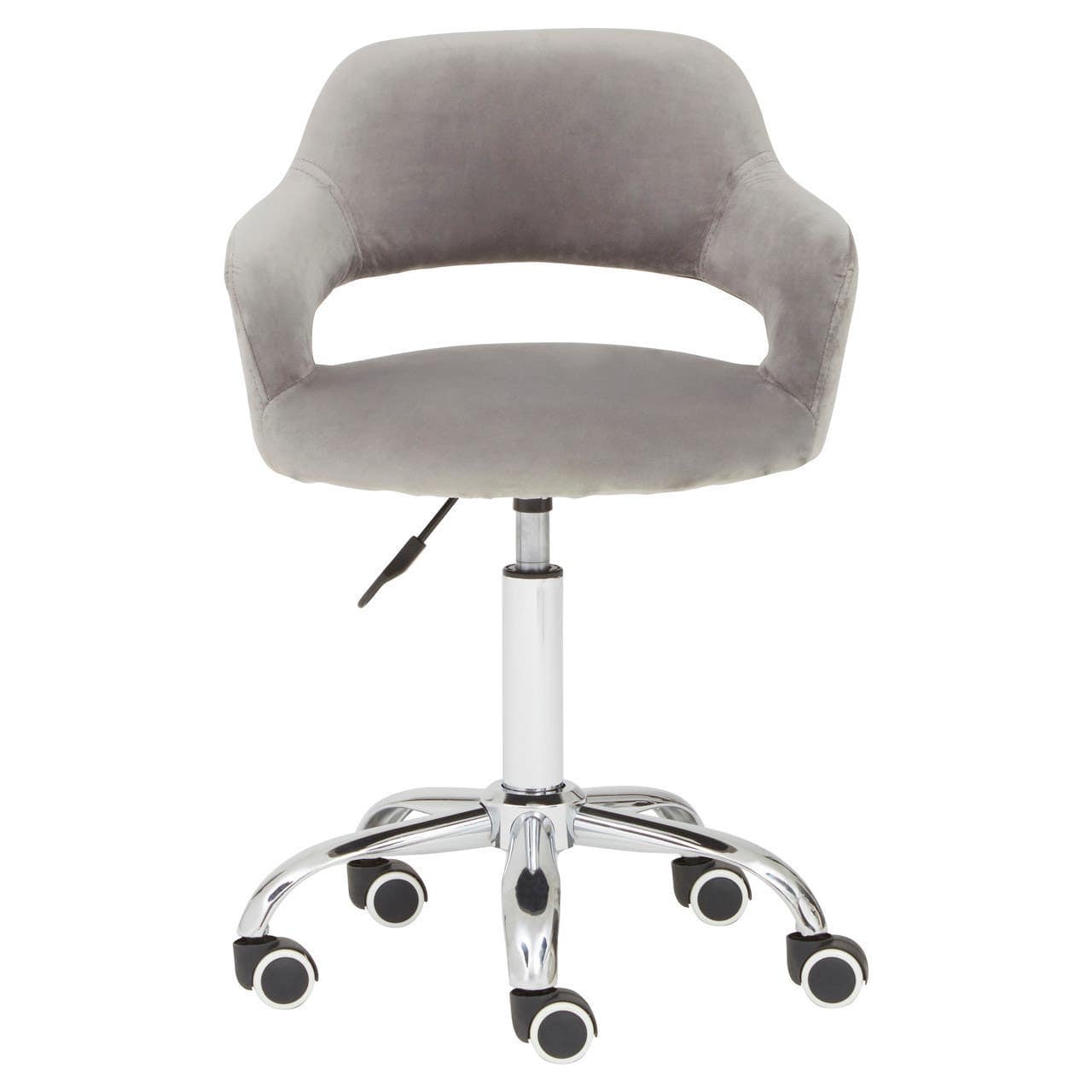 Noosa & Co. Living Grey Velvet Home Office Chair With Curved Back House of Isabella UK