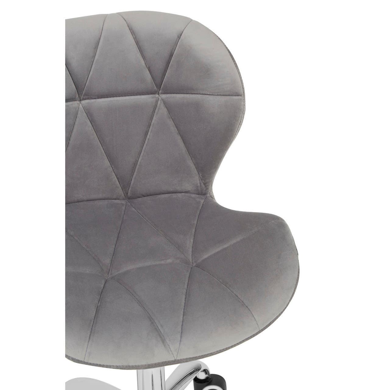 Noosa & Co. Living Grey Velvet Quilted Home Office Chair House of Isabella UK
