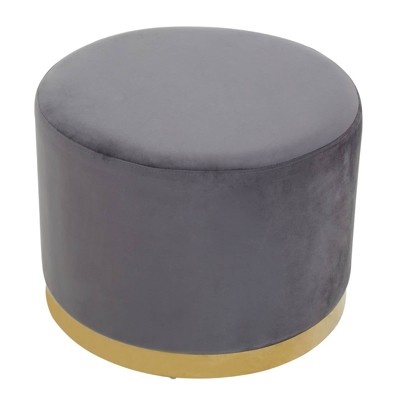Noosa & Co. Living Hagen Grey And Gold Round Stool House of Isabella UK