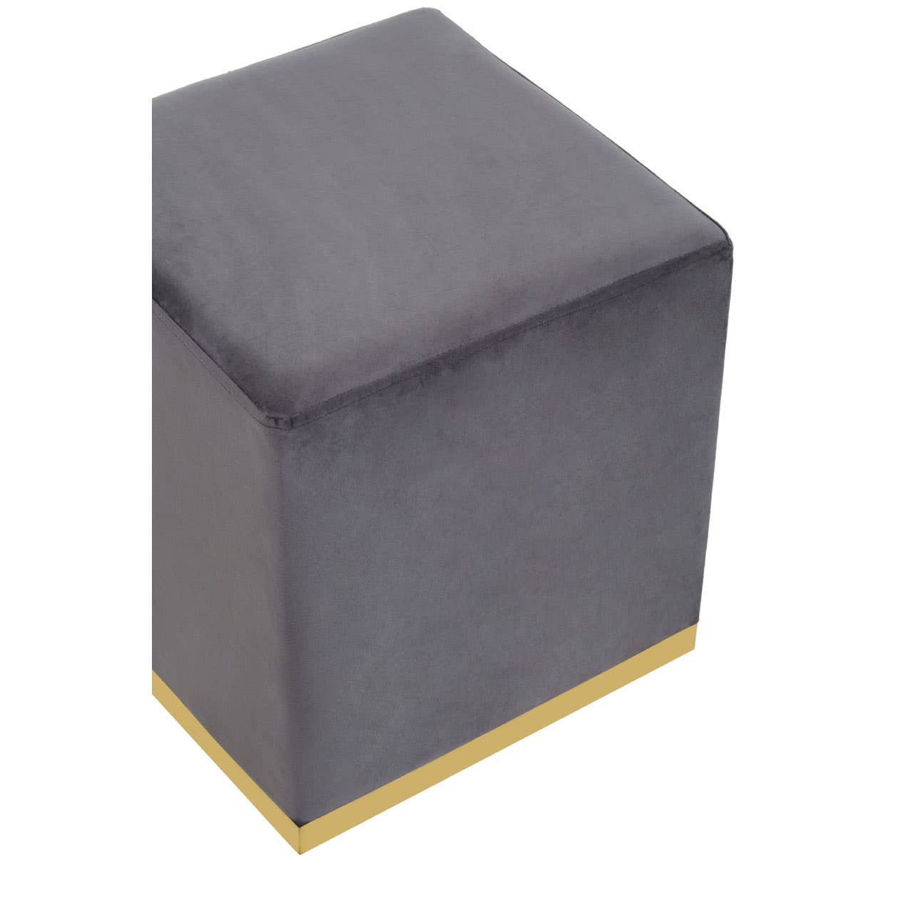 Noosa & Co. Living Hagen Grey And Gold Square Stool House of Isabella UK