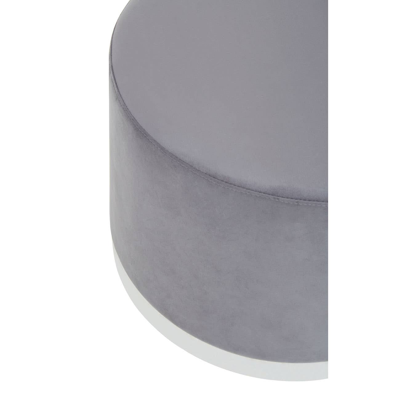 Noosa & Co. Living Hagen Grey And Silver Round Stool House of Isabella UK