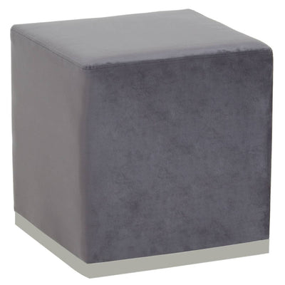 Noosa & Co. Living Hagen Grey And Silver Square Stool House of Isabella UK