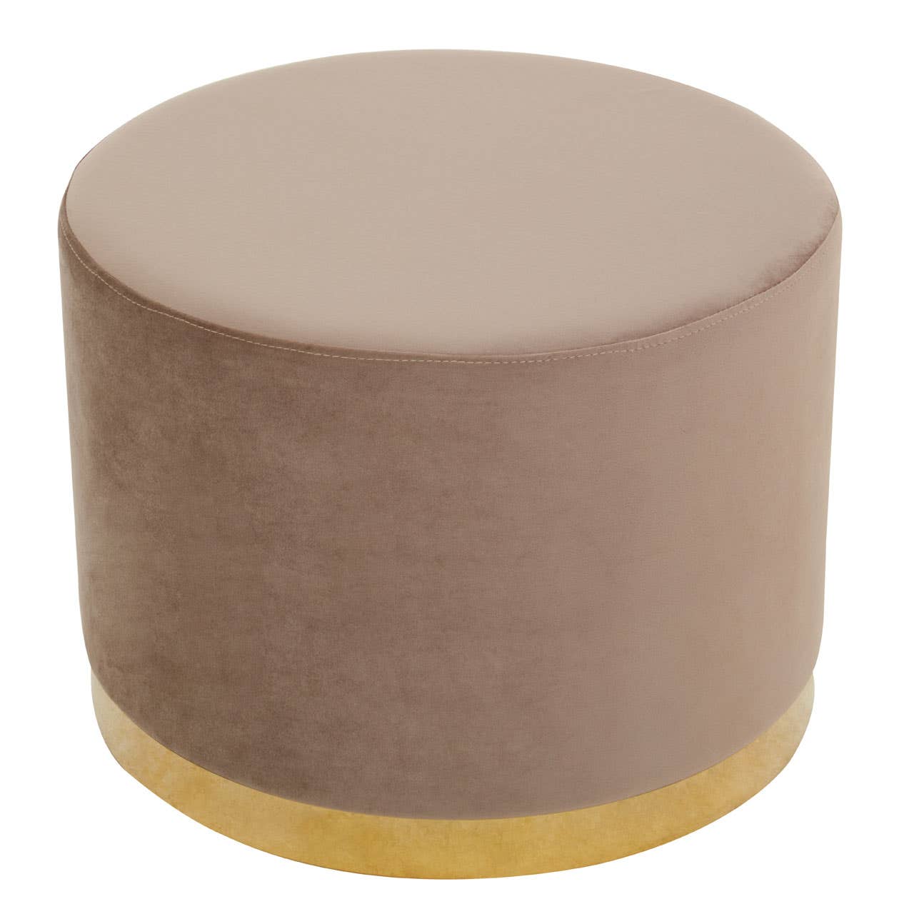 Noosa & Co. Living Hagen Mink And Gold Round Stool House of Isabella UK