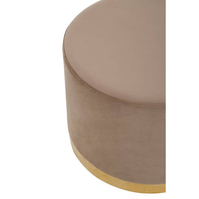 Noosa & Co. Living Hagen Mink And Gold Round Stool House of Isabella UK