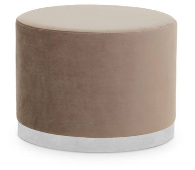 Noosa & Co. Living Hagen Mink And Silver Round Stool House of Isabella UK