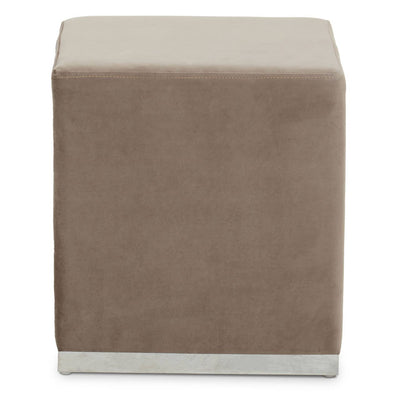 Noosa & Co. Living Hagen Mink And Silver Square Stool House of Isabella UK