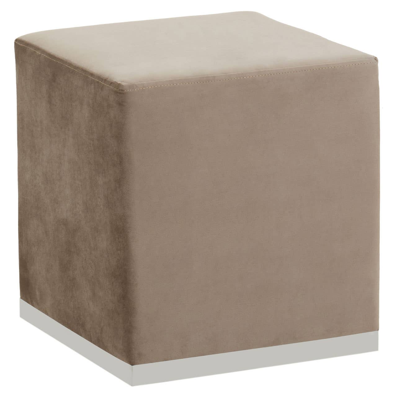 Noosa & Co. Living Hagen Mink And Silver Square Stool House of Isabella UK