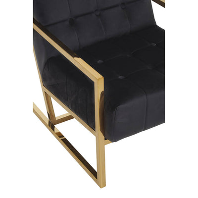 Noosa & Co. Living Hana Black Velvet Chair With Gold Frame House of Isabella UK