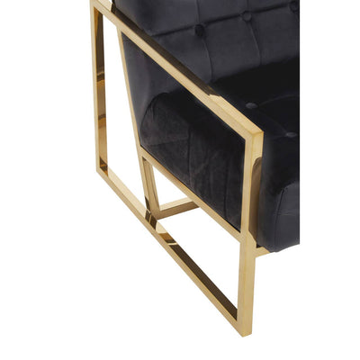Noosa & Co. Living Hana Black Velvet Chair With Gold Frame House of Isabella UK