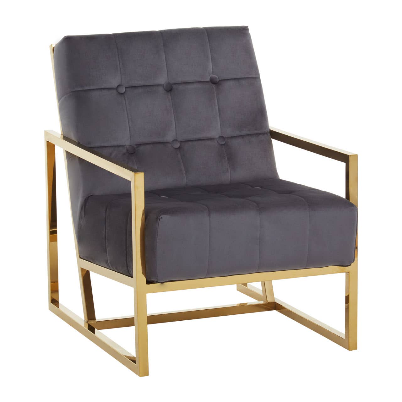 Noosa & Co. Living Hana Grey Velvet Chair With Gold Frame House of Isabella UK