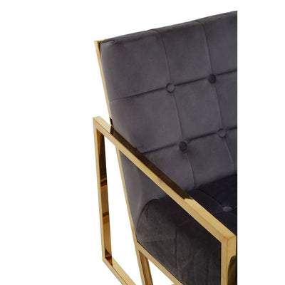 Noosa & Co. Living Hana Grey Velvet Chair With Gold Frame House of Isabella UK
