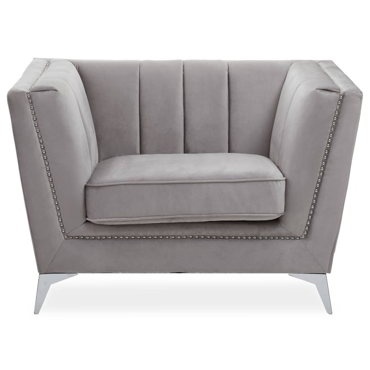 Noosa & Co. Living Hansa Grey Velvet Chair House of Isabella UK