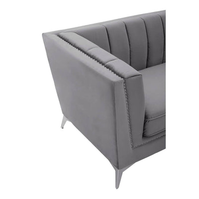 Noosa & Co. Living Hansa Three Seat Grey Velvet Sofa House of Isabella UK