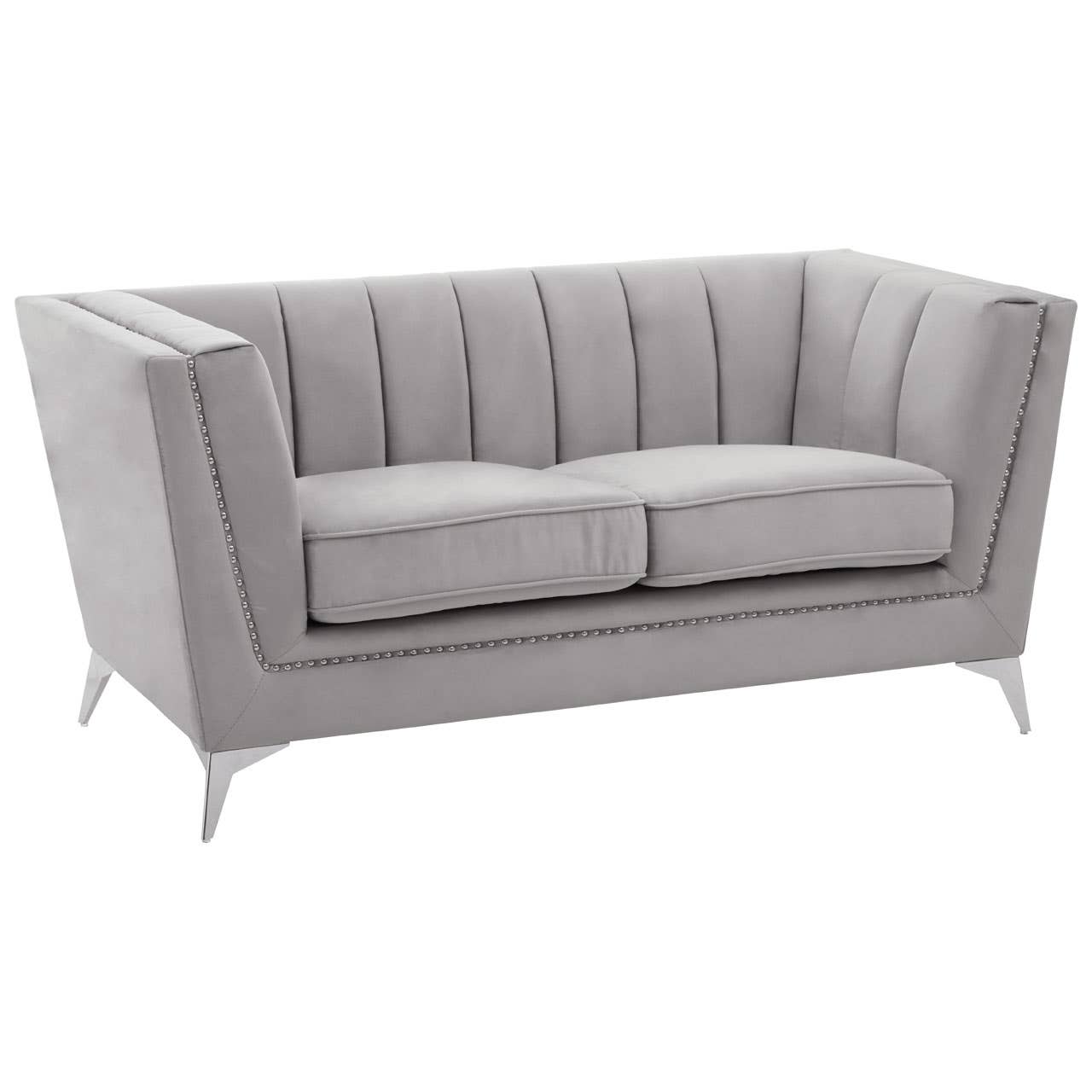 Noosa & Co. Living Hansa Two Seat Grey Velvet Sofa House of Isabella UK