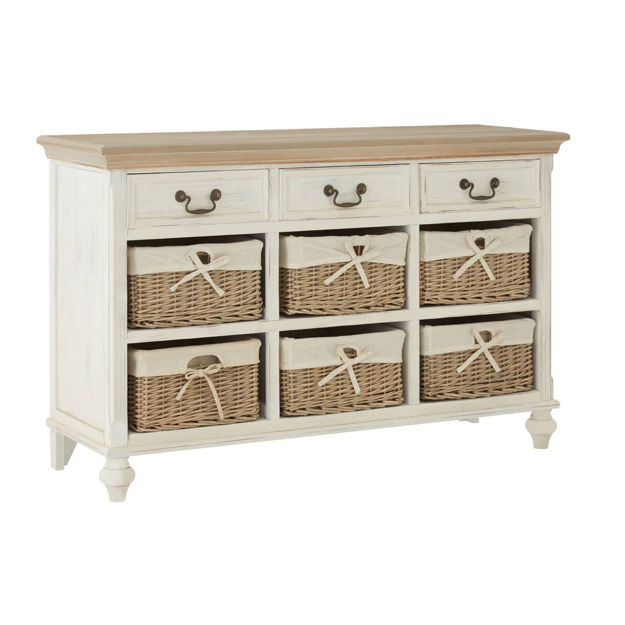 Noosa & Co. Living Hendra Cabinet With 6 Willow Baskets House of Isabella UK