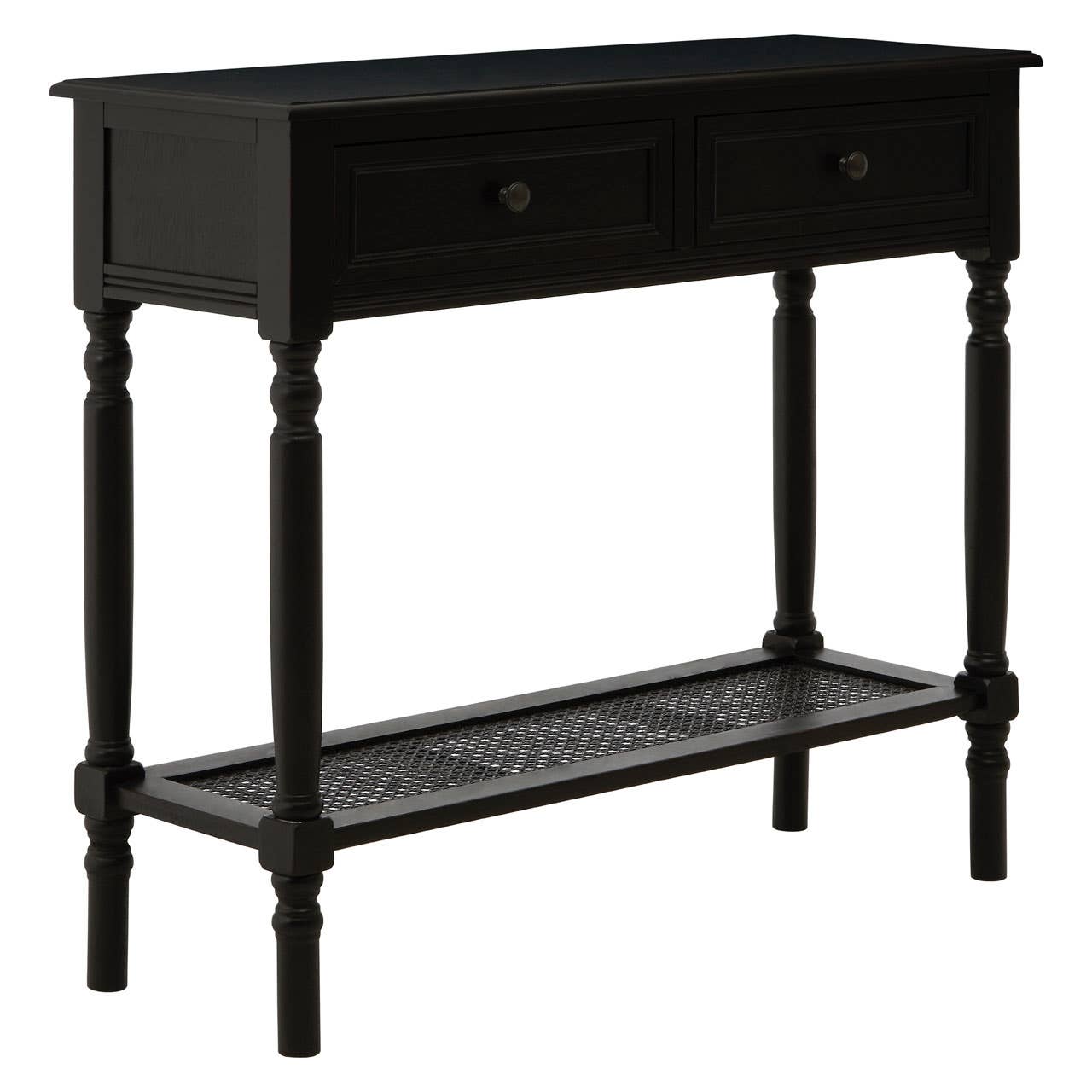 Noosa & Co. Living Heritage 2 Drawer Black Finish Console Table House of Isabella UK