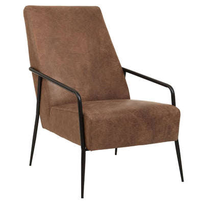 Noosa & Co. Living Hoxton Brown Leather Chair With Tapered Back House of Isabella UK