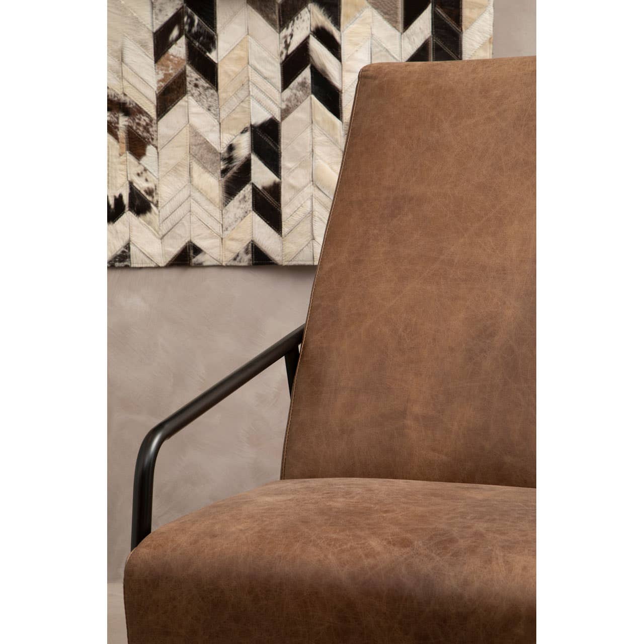 Noosa & Co. Living Hoxton Brown Leather Chair With Tapered Back House of Isabella UK