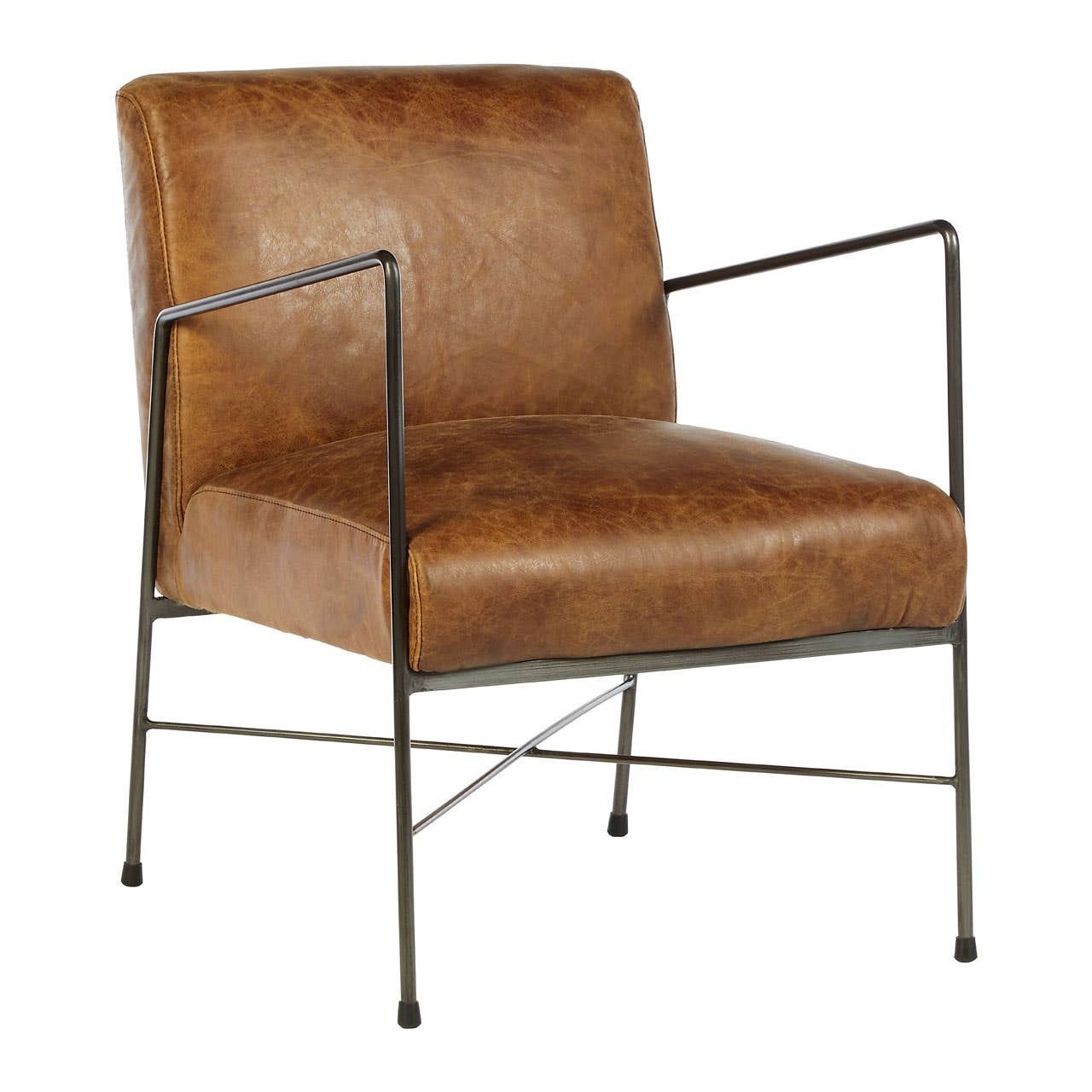 Noosa & Co. Living Hoxton Brown Leather Lounge Chair House of Isabella UK