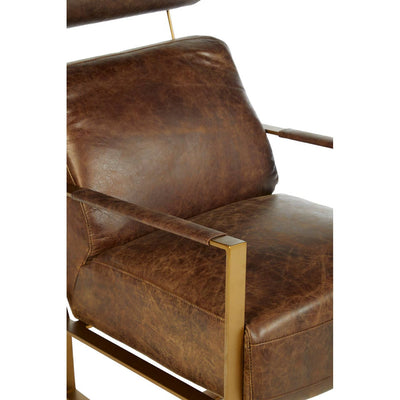 Noosa & Co. Living Hoxton Brown Leather Lounge Chair House of Isabella UK