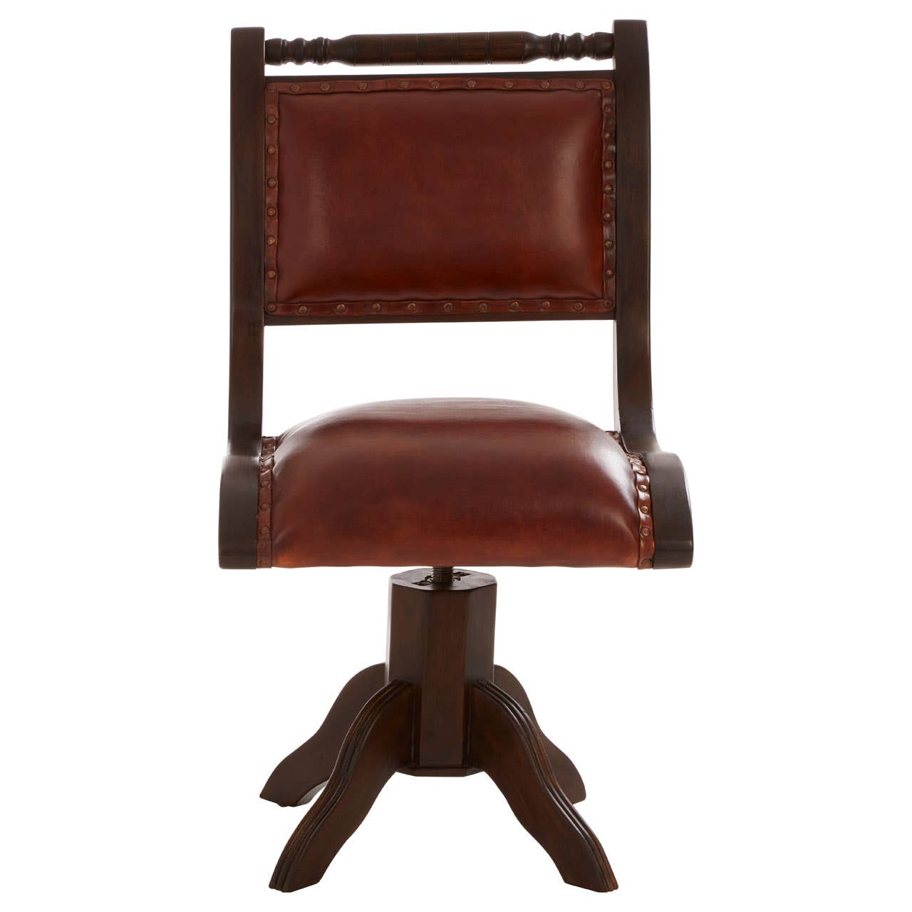 Noosa & Co. Living Inca Teak And Brown Swivel Chair House of Isabella UK