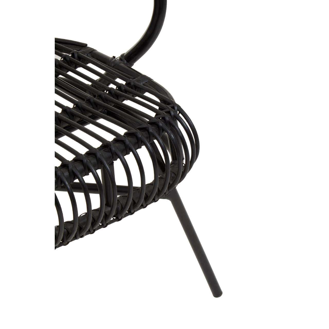 Noosa & Co. Living Java Black Natural Rattan And Black Metal Scalloped Back Chair House of Isabella UK