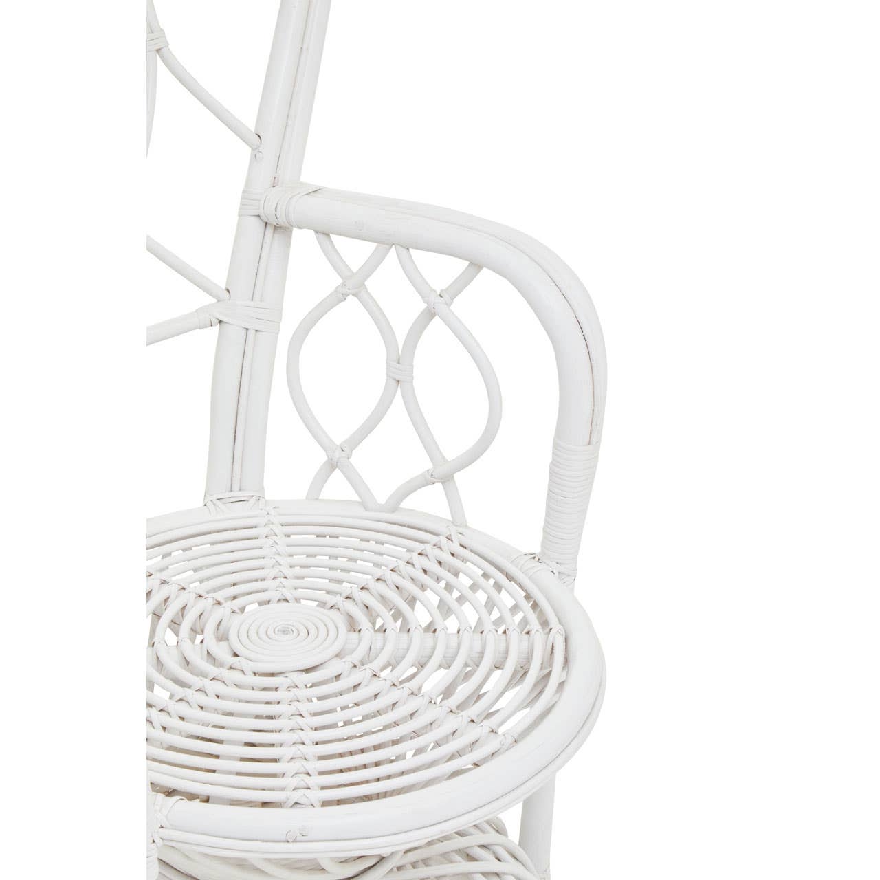 Noosa & Co. Living Java Grey And White Natural Rattan Curved Chair House of Isabella UK