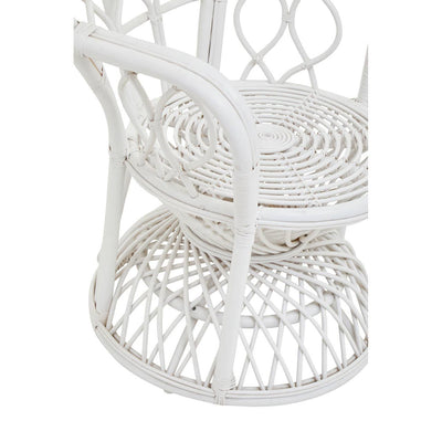 Noosa & Co. Living Java Grey And White Natural Rattan Curved Chair House of Isabella UK