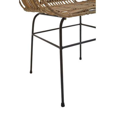 Noosa & Co. Living Java Natural Rattan With Black Metal Armchair Chair House of Isabella UK