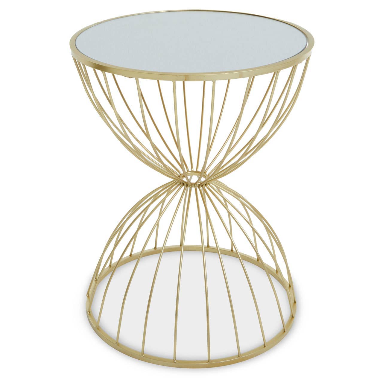 Noosa & Co. Living Jolie Hourglass Mirrored Top Gold Frame Side Table House of Isabella UK