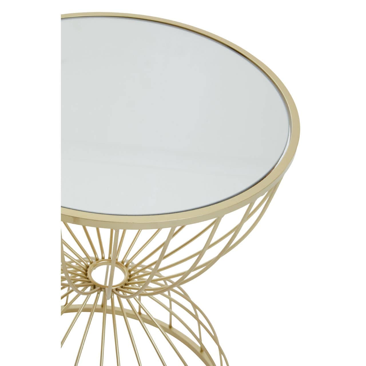 Noosa & Co. Living Jolie Hourglass Mirrored Top Gold Frame Side Table House of Isabella UK