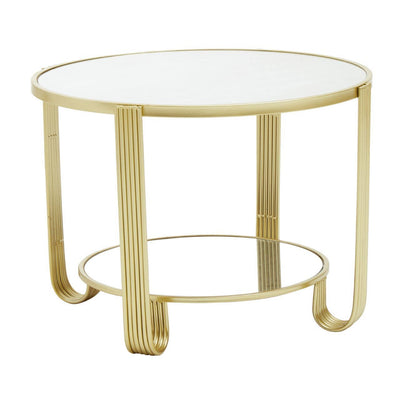 Noosa & Co. Living Jolie Round Mirrored Top Gold Frame Table House of Isabella UK