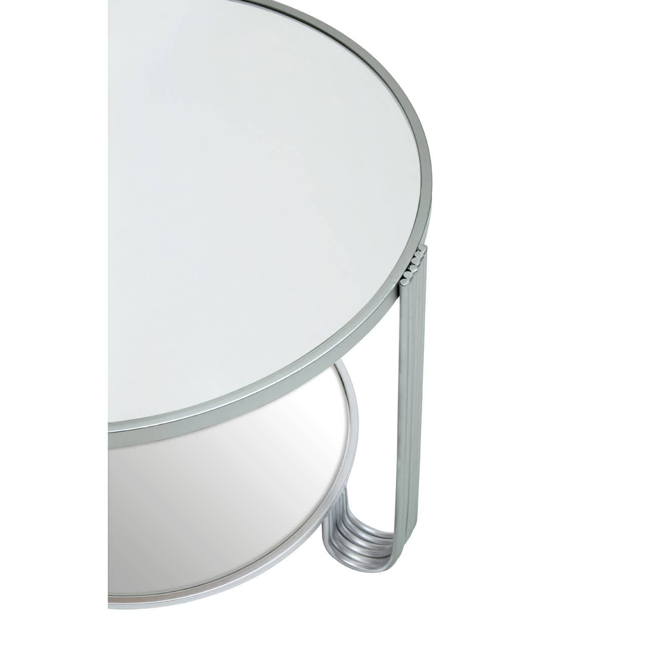 Noosa & Co. Living Jolie Round Mirrored Top Silver Frame Table House of Isabella UK