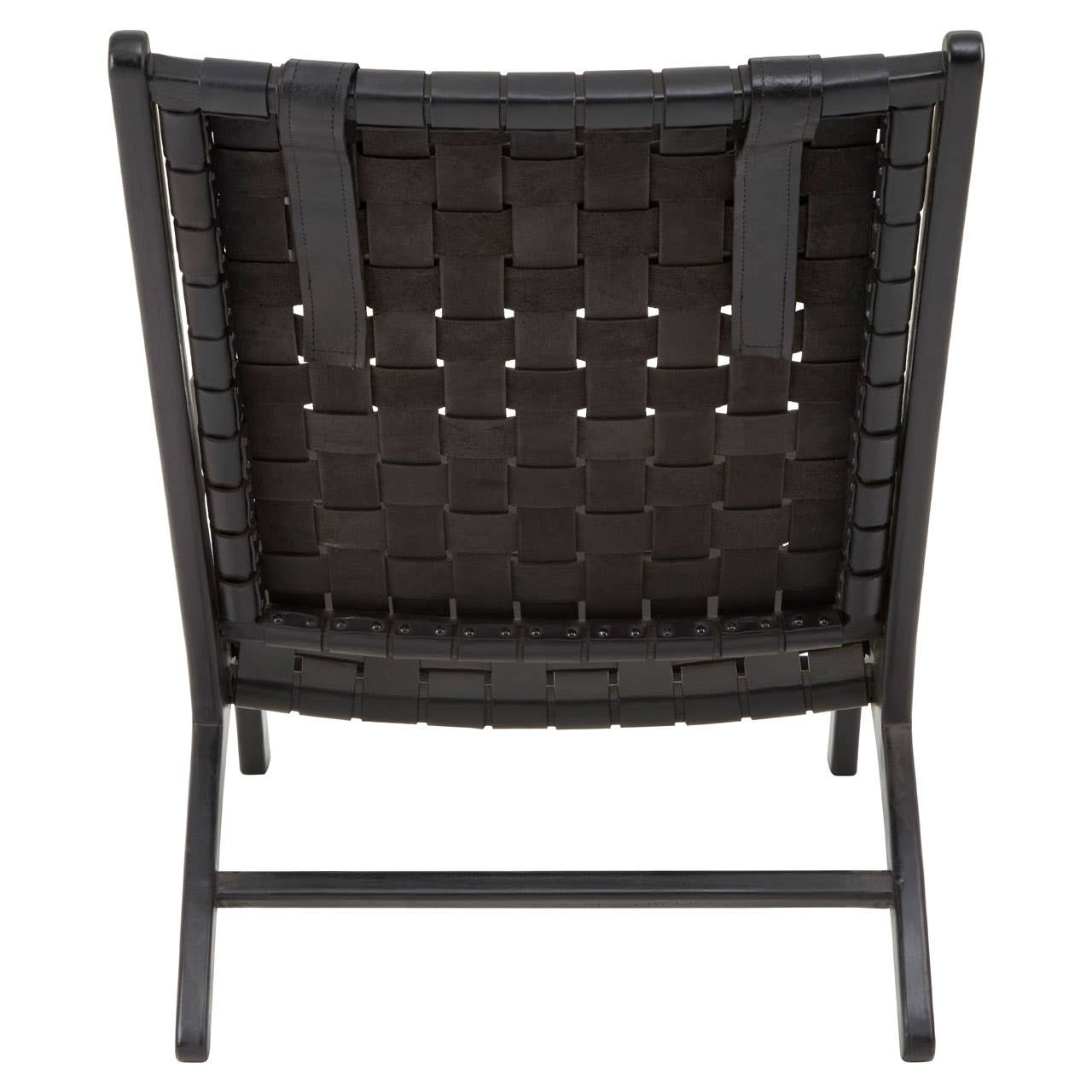 Noosa & Co. Living Kendari Black Leather Woven Chair House of Isabella UK