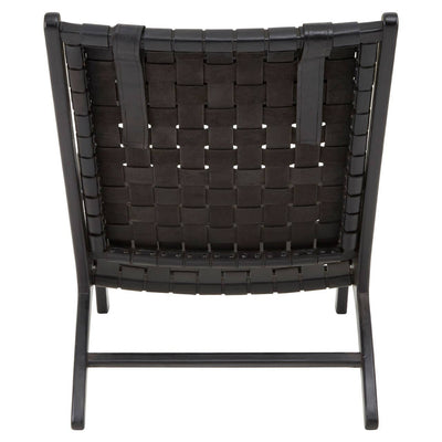 Noosa & Co. Living Kendari Black Leather Woven Chair House of Isabella UK