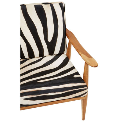 Noosa & Co. Living Kendari Leather Zebra Pattern And Teak Chair House of Isabella UK