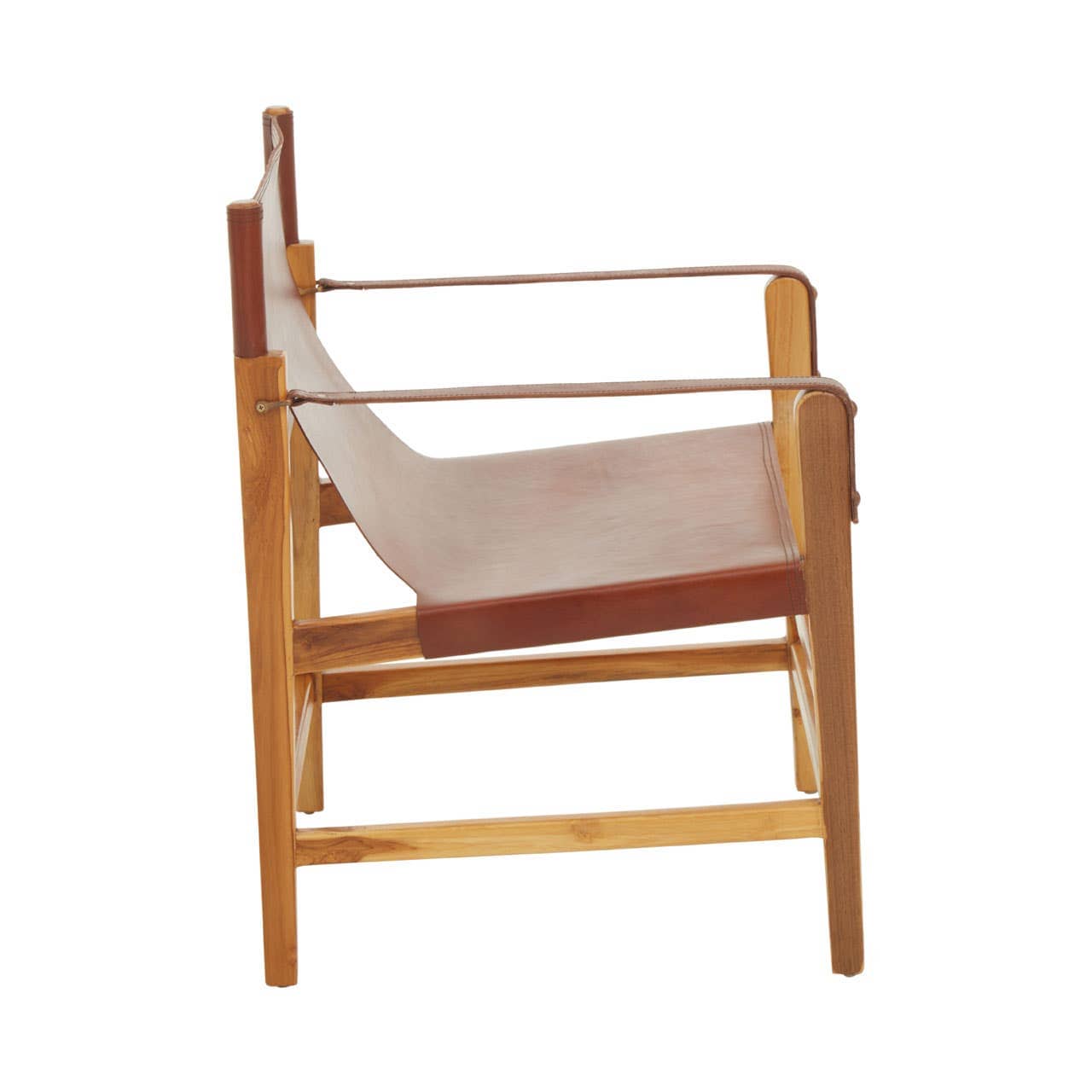Noosa & Co. Living Kendari Light Brown Leather And Light Teak Wood Chair House of Isabella UK