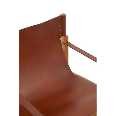Noosa & Co. Living Kendari Light Brown Leather And Light Teak Wood Chair House of Isabella UK