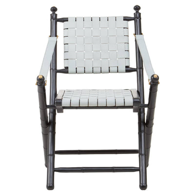 Noosa & Co. Living Kendari White Leather And Black Teak Wood Chair House of Isabella UK