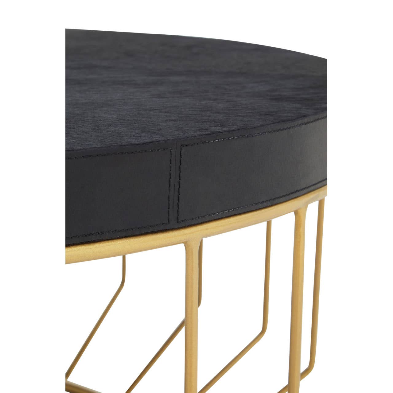 Noosa & Co. Living Kensington Townhouse Hair On Hide Black And Gold Round Coffee Table House of Isabella UK