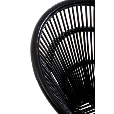 Noosa & Co. Living Lagom Black Natural Rattan Chair With Iron Legs House of Isabella UK