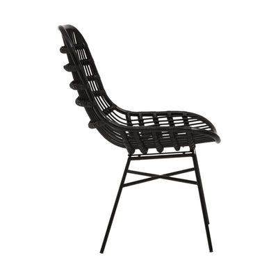 Noosa & Co. Living Lagom Curved Black Natural Rattan Chair House of Isabella UK