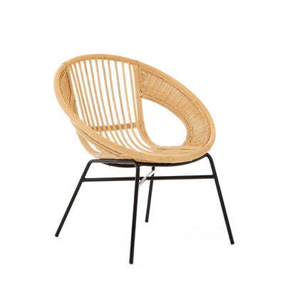 Noosa & Co. Living Lagom Natural Rattan And Black Iron Chair House of Isabella UK