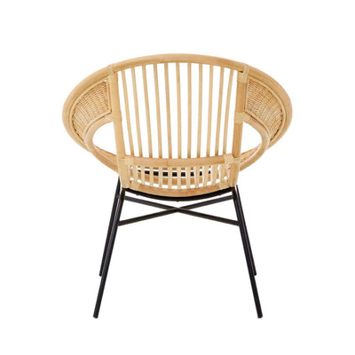 Noosa & Co. Living Lagom Natural Rattan And Black Iron Chair House of Isabella UK