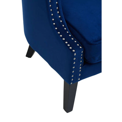 Noosa & Co. Living Larissa Blue Velvet Studded Chair House of Isabella UK