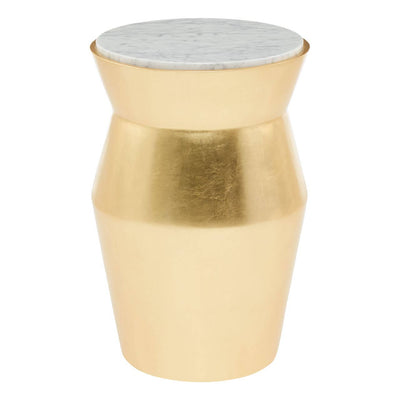 Noosa & Co. Living Lino Large Gold Drum Side Table House of Isabella UK