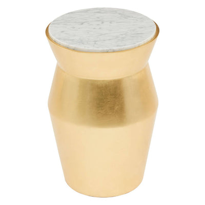 Noosa & Co. Living Lino Large Gold Drum Side Table House of Isabella UK