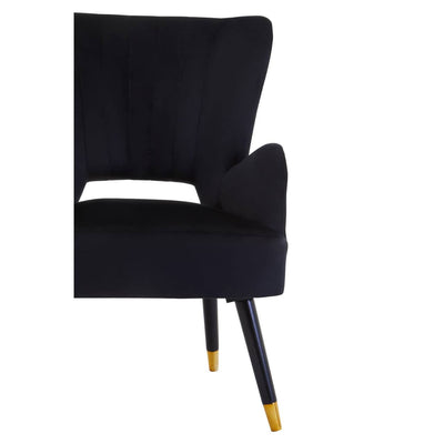 Noosa & Co. Living Loretta Black Velvet Cut Out Back Chair House of Isabella UK