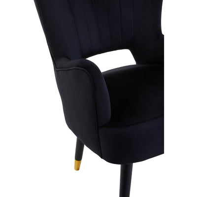 Noosa & Co. Living Loretta Black Velvet Cut Out Back Chair House of Isabella UK