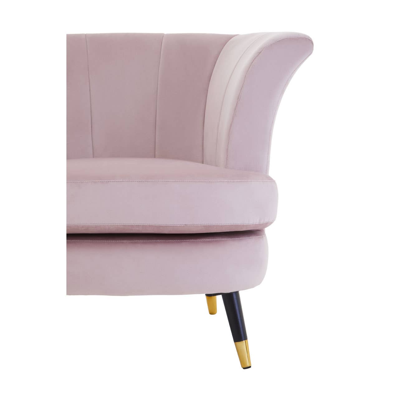 Noosa & Co. Living Loretta Dusky Pink Velvet Scalloped Chair House of Isabella UK